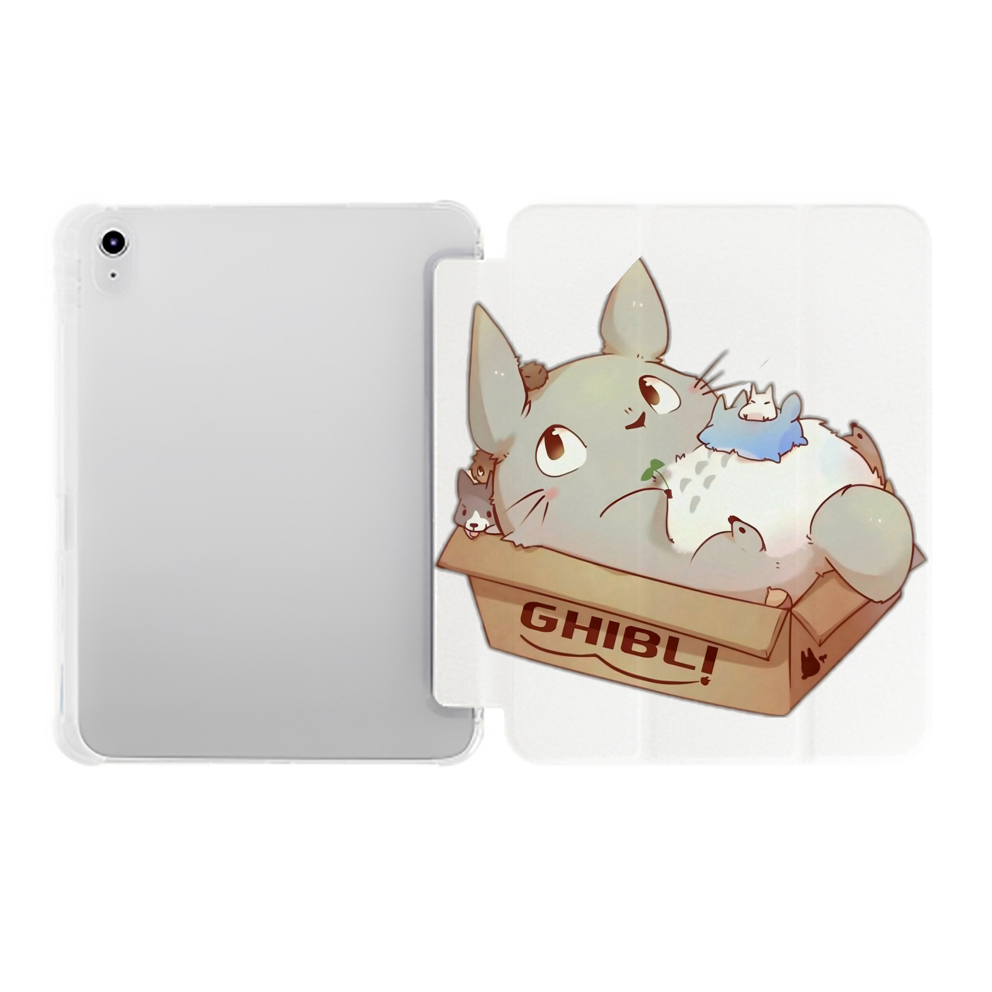 （画像用） となりのトトロ 草壁メイ 草壁サツキ My Neighbor Totoro Satsuki Kusakabe Mei Kusakabe IPad ケース ペン収納付き 三つ折りスタンド PUレザー×シリコン 対応機種9.5/10.5/10.9インチ